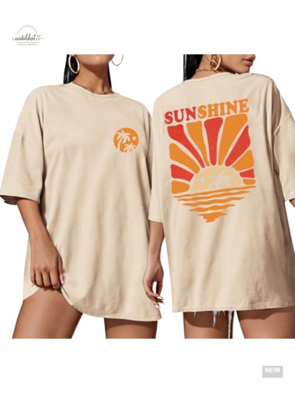 Oversized Graphic Tee for Women | Soft & Breathable Crew Neck Summer Top